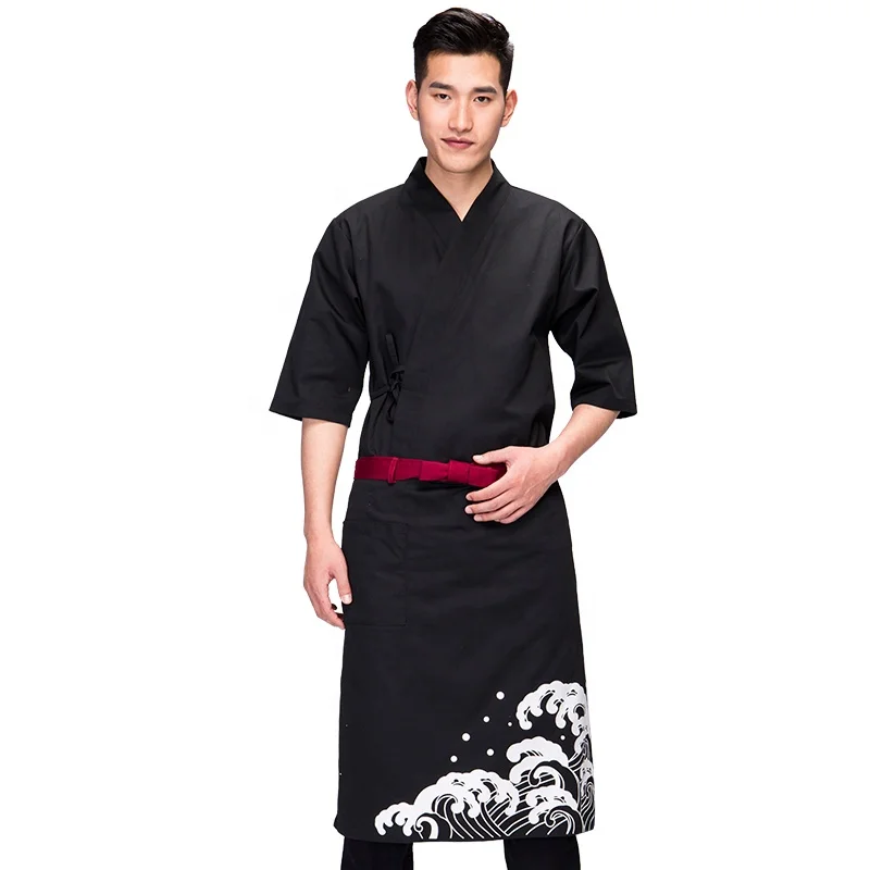 Форма столовой позже ночи, форма для суши-бара, форма для приготовления пищи, izakaya Fukuya Teppanyaki, белая форма шеф-повара