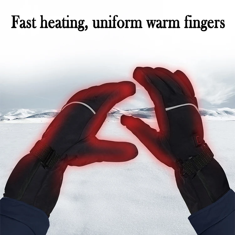 Wholesale Outdoor Waterproof Non-Slip Premium Rechargeable Battery Ski Heated Thermo Safety Warmer Gloves for Winter Windproof