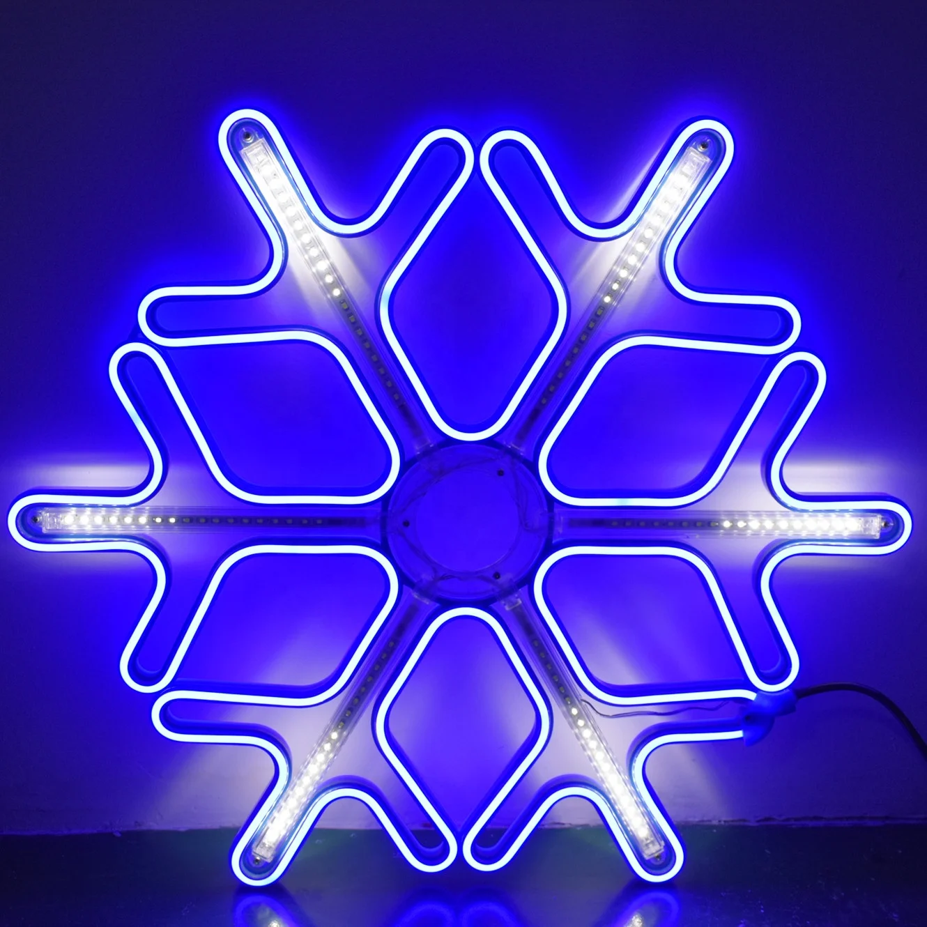 Водонепроницаемая лента IP65, неоновый светильник на заказ, 60 см * 60 см, синяя Снежинка, гибкий неоновый светильник на Рождество, Новый год
