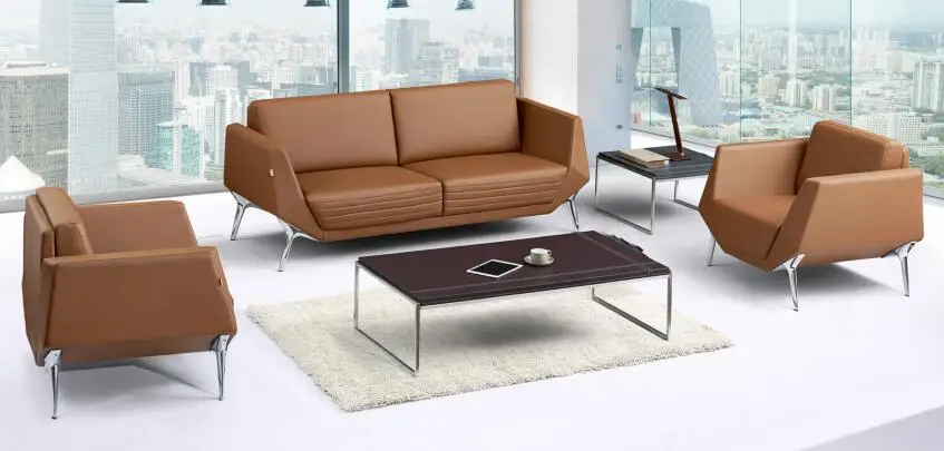 
Modern Office Furniture Office Living room Design Leather sofa, office sofa set 