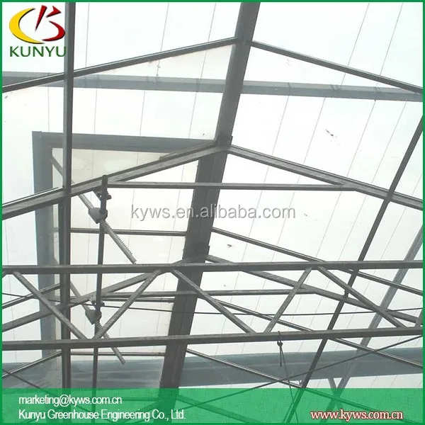 Sawtooth type greenhouse glazing materials glass rooftop greenhouse