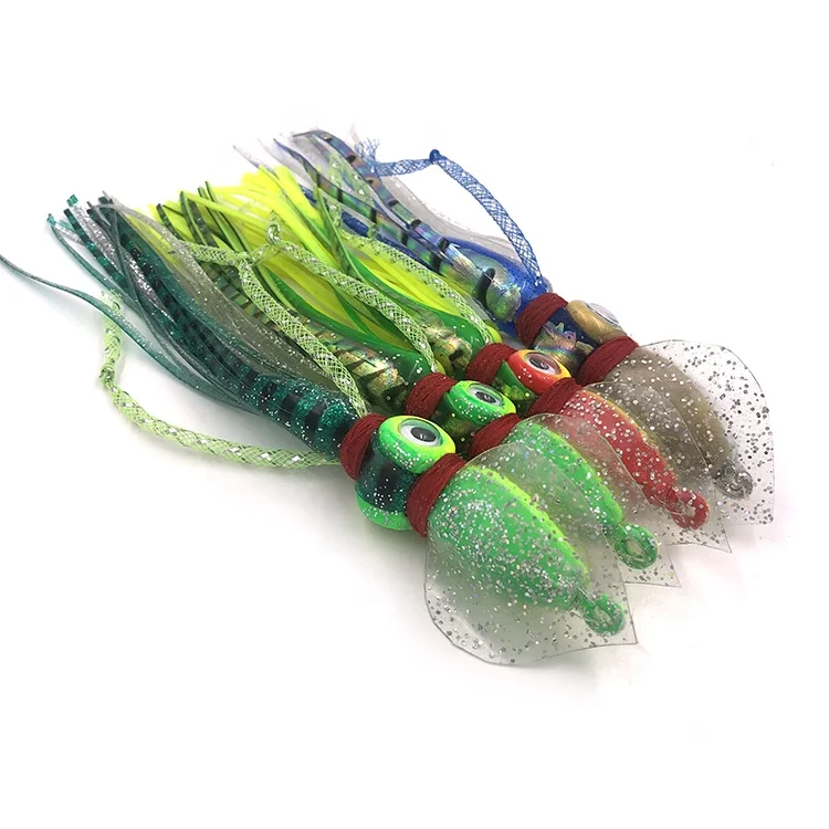 90g 140g Lead Squid Jig Shape Hook Saltwater Tuna Fishing Lure Squid Bait For Fishing