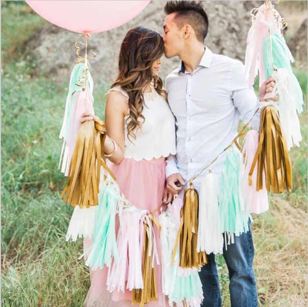 
High quality handmade DIY tissue paper tassel garland 