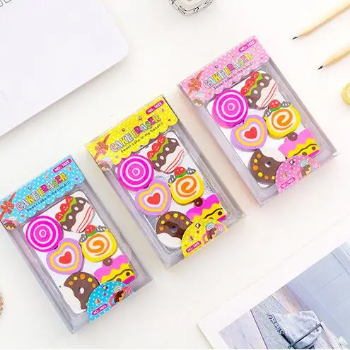 erasers cake ice cream 6 pieces eraser set