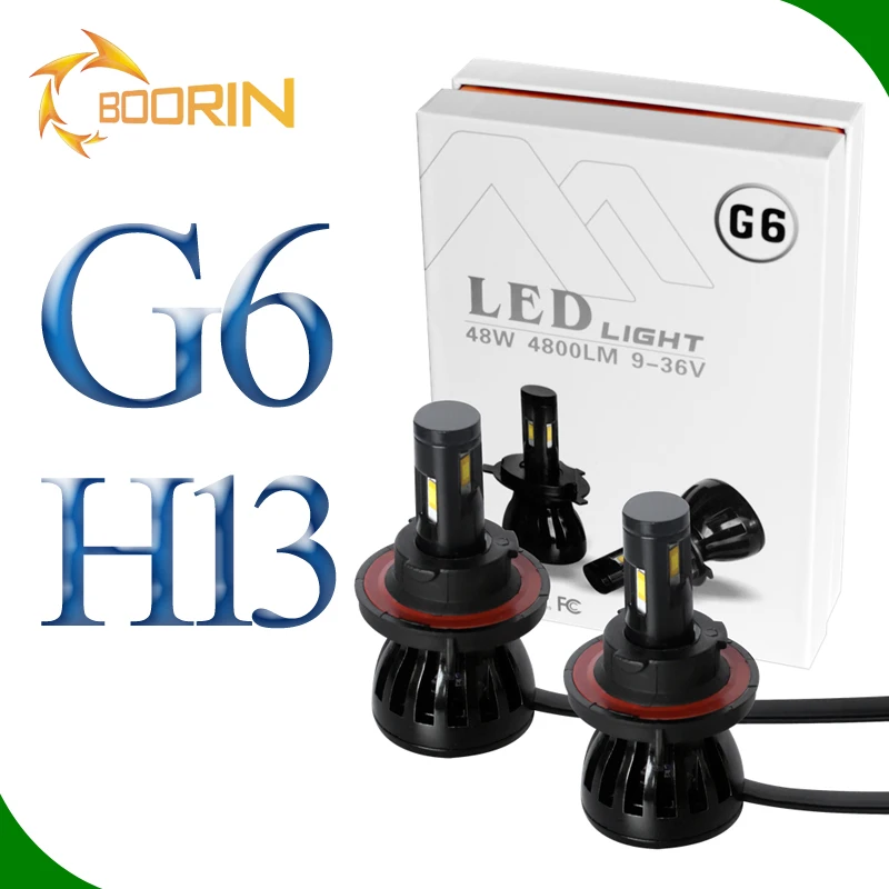 new quality led car headlights h13 low high beam for car lamp 48w 4800lm 9-36v good selling for russia