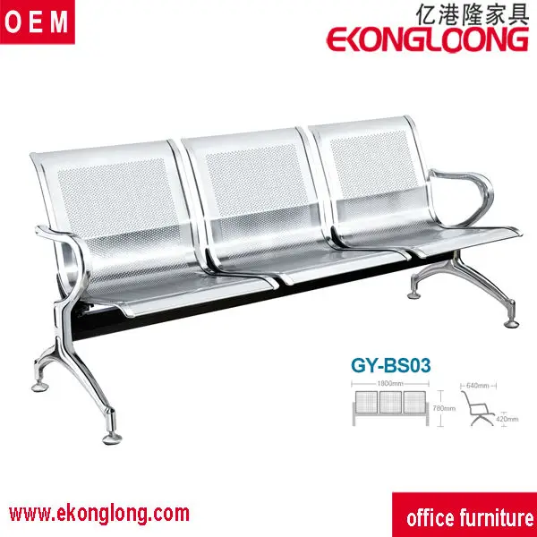 New design public furniture supplier 3-seater waiting chair