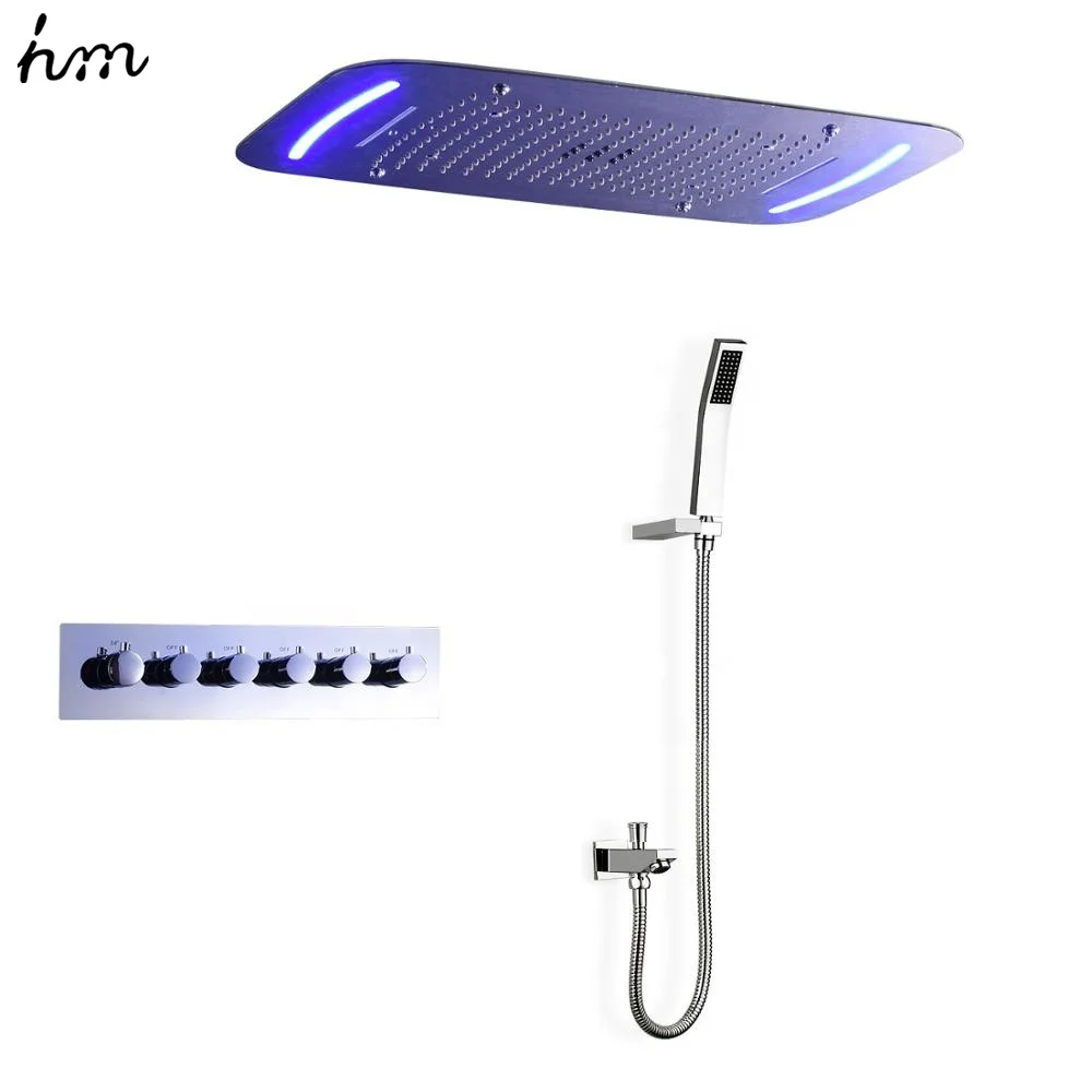 Bathroom Accessories Romantic Style Colorful LED Shower Faucet SPA Multi Function Rainfall Waterfall Spray Bath shower set