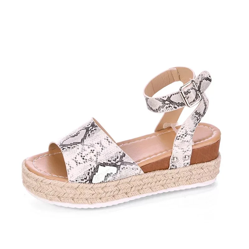 Женские сандалии на танкетке с открытым носком для женщин и дам