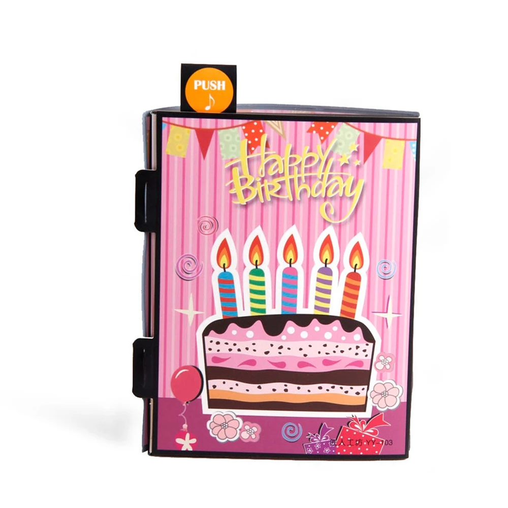 Music 3D Pop Up Birthday Cake Card Musical Greeting Cards Happy Birthday to You