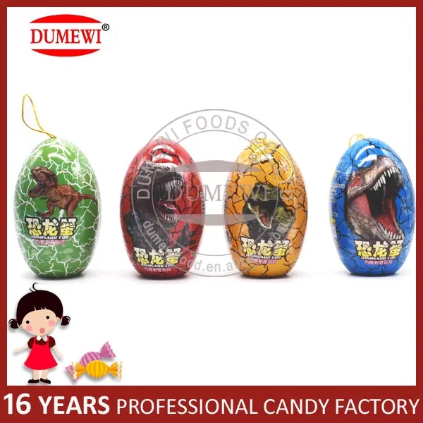 Chocolate Peanut Candy with Dinosaur Toys in Surprise Dinosaur Egg Toy Candy