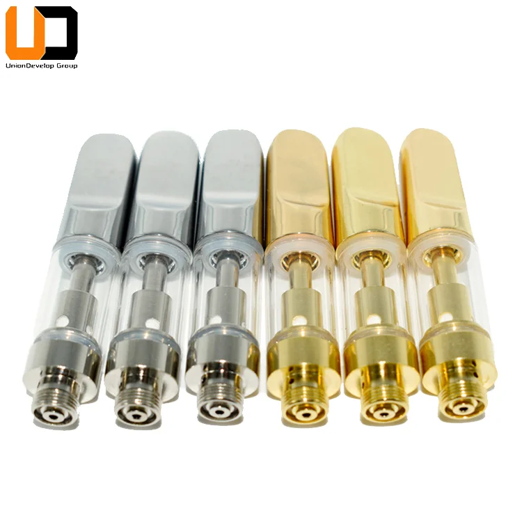 0,48 мл 0,5 мл 0,8 мл 0,9 мл 1,0 мл золотистый Серебристый толстый масляный картридж с металлическим наконечником стеклянная трубка пустой картридж для вейпа cbd