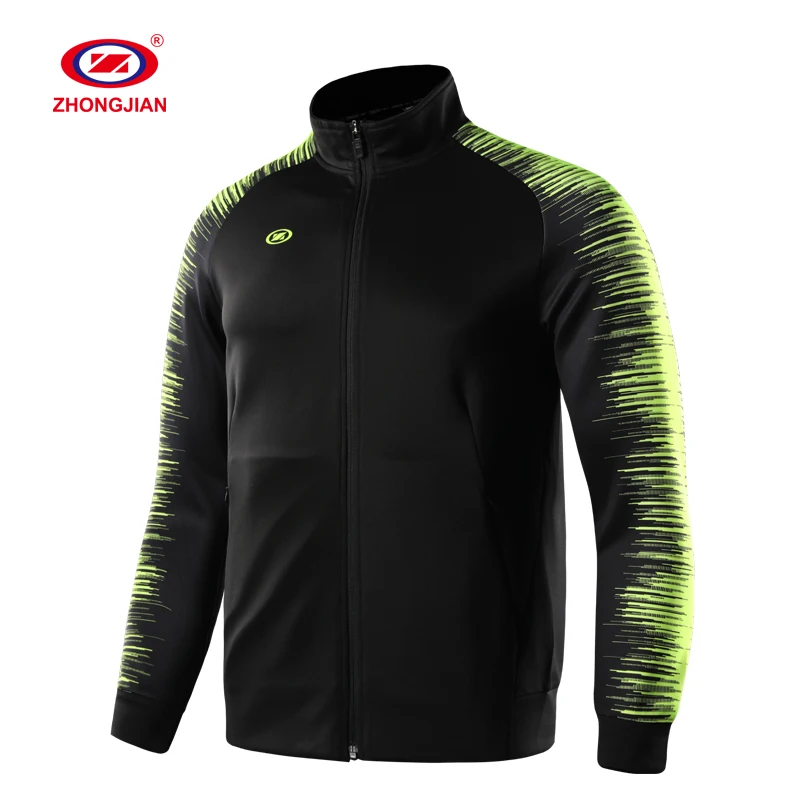 men football referee coat sublimation foot ball zipper pullover casual soccer jacket