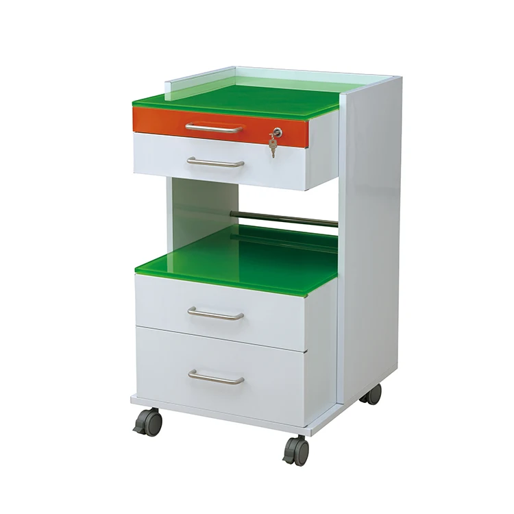 Dental mobile cabinet cart 3 drawers dental medical rolling assistant cart with wheel storage cabinet for dental clinic
