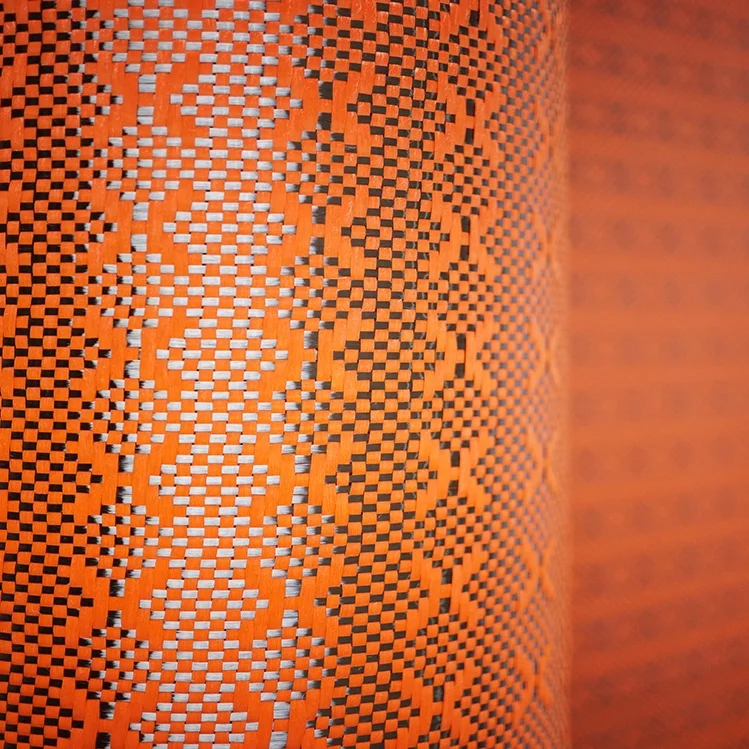 orange aramid carbon fiber hybrid cloth jacquard fabric