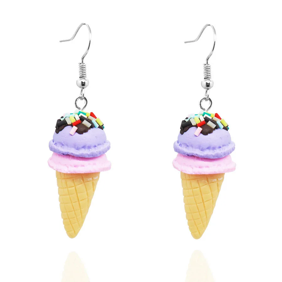 Fashion Jewellery Handmade Polymer Clay Soft Cute Ice Cream Earrings Women Christmas Piercing Ear Stud For Cute Girl