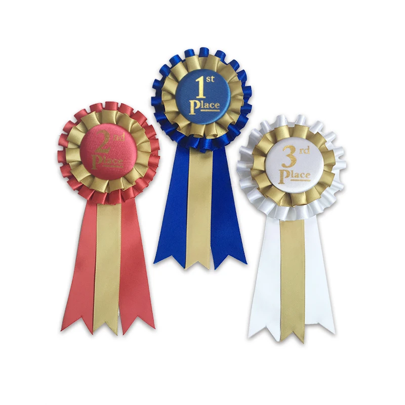 Ceremonies Events Award Ribbons Rosette Place 1st 2nd 3rd Premium Set Multipurpose