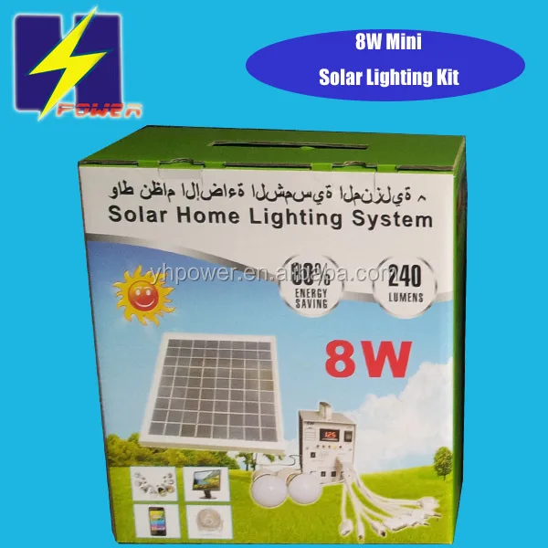 Автономная солнечная система 8 Вт, для светодиодных ламп, вентилятор постоянного тока, ТВ, мобильного телефона