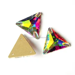 YANRUO 3270 Crystal Triangle Sew On Crystal Stones K9 Crystal Rhinestones Glass For Clothes Bag Shoes