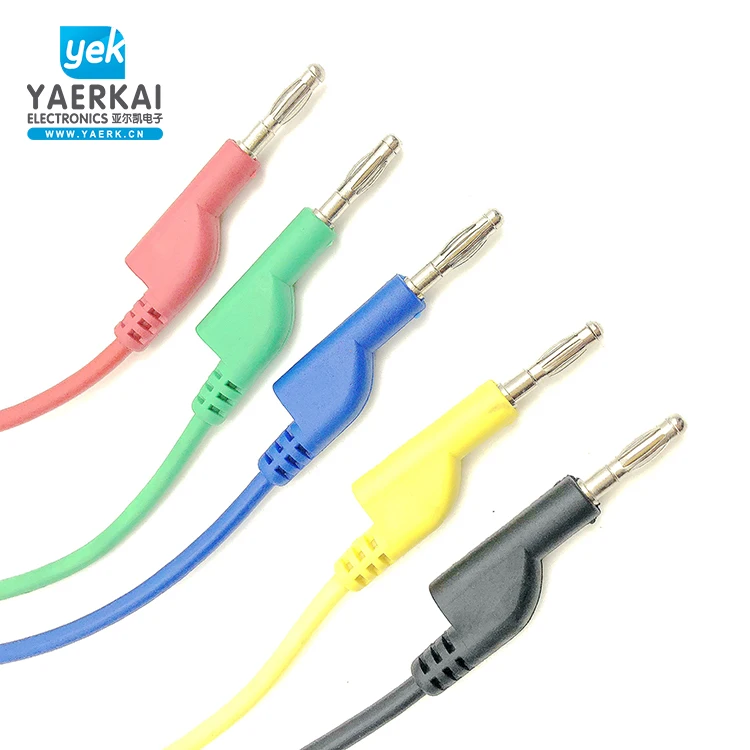
Insulation covered 4mm stackable banana plug test lead wire probe cable 