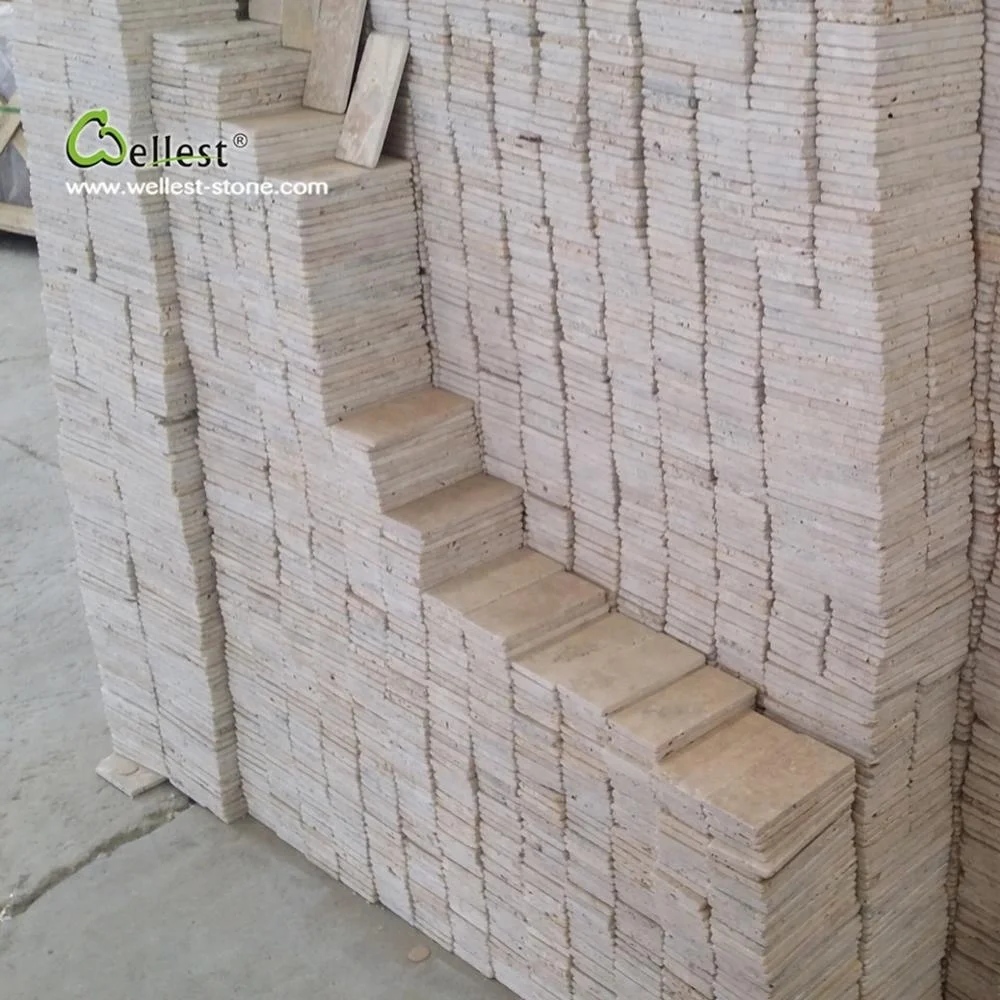 Натуральный травертин опущенный кубический камень для мощения