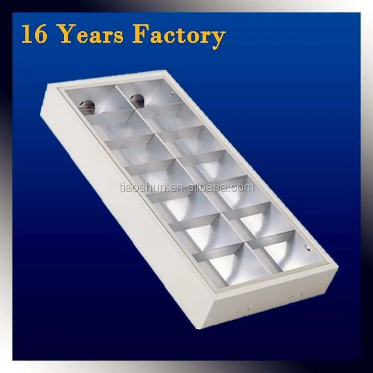 top quality 3x24W T8 office lighting led recessed louver fitting fluorescent aluminum parabolic 2 bulbs reflector
