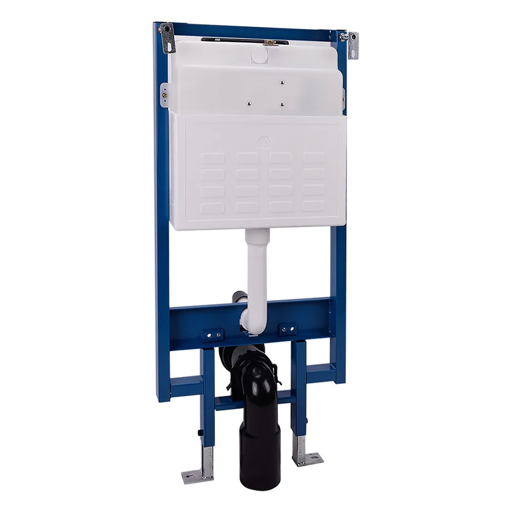 
Hidden toilet flush cistern tank system for wall hung toilet 