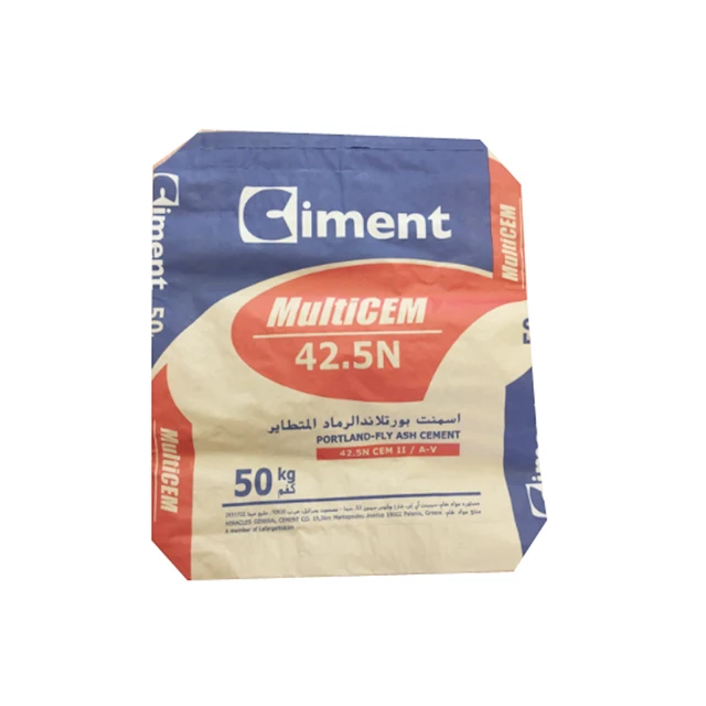 Kraft paper block bottom valve port bag for packing cement concrete chemical fertilizer 25kg 20kg