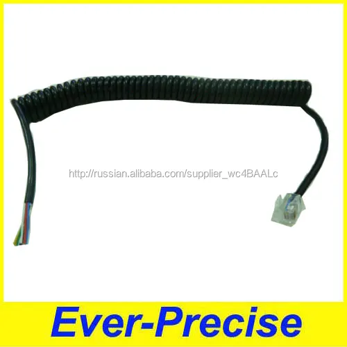 6P6C shield spiral cable copper wire with PU jacket