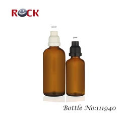 5ml 10ml 15ml 20ml 30ml 50ml 100ml Boston round amber essential oil glass  bottle with plastic insert screw cap