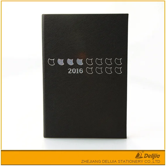 Simple style design PU leather office stationery casebound black note book