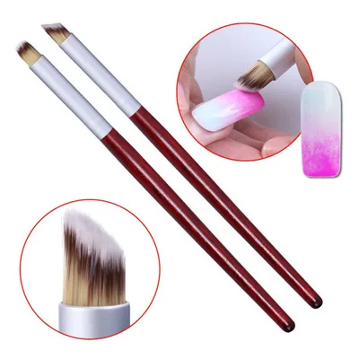 
ANGNYA Nail Gradient Pen Colored Glue Slant Red Wooden Handle Nail Brush  (60772567015)