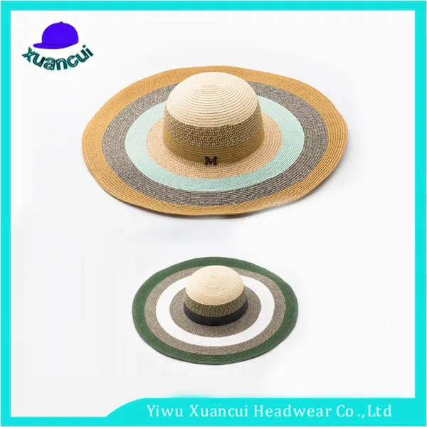 Wholesale printing wide brim sombrero mexican straw beach hat high quality luffy straw hat custom