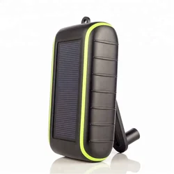 10000mah Hand Crank Dynamo Mobile Charger LED Flashlight Portable Solar Panel Power Bank