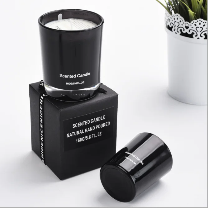 High Quality scented soy  glass jar candle with metal  lid wholesale