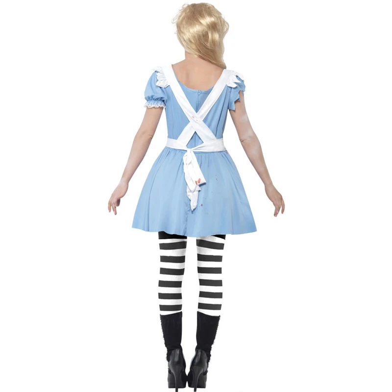 Zombie Alice In Wonderland Halloween zombie Fancy Dress Costume