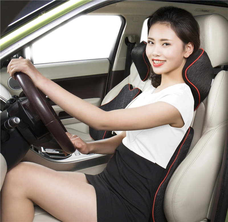 Car Headrest Neck Support Pillow Adjustable Strap Memory Foam Car Seat Pillow