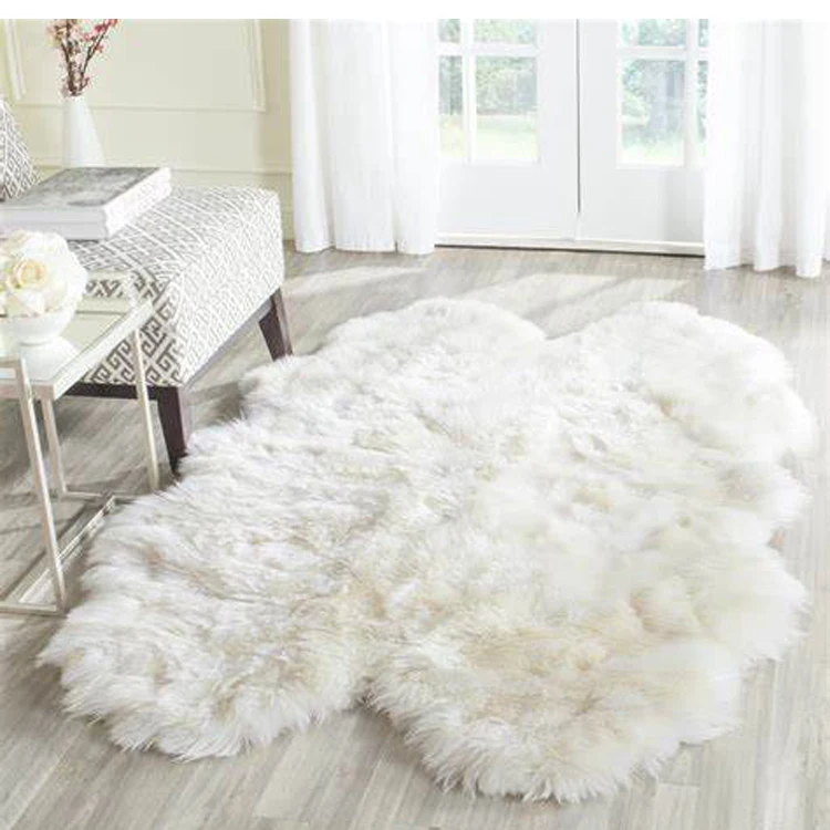 
factory supply large sheep skin center rug  (62156143551)
