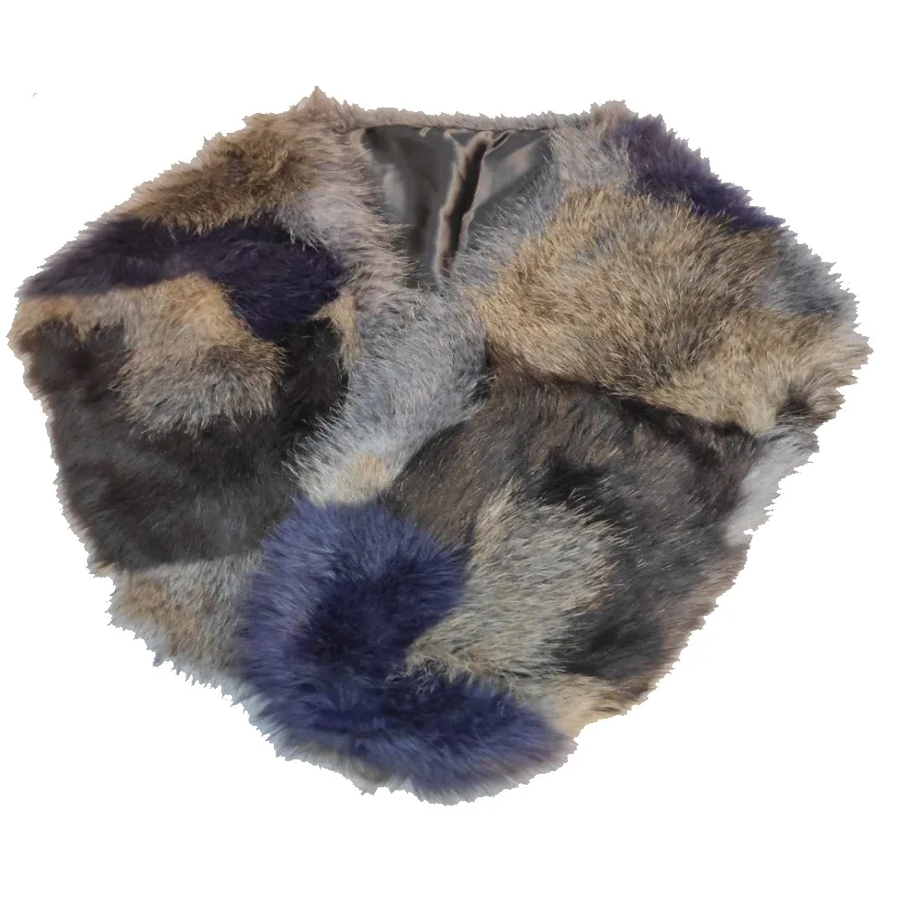 
Fashionable Slot Through Faux Fur Winter Medium Stole Shawl Neck Collar For Women 