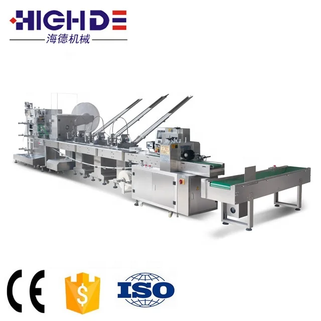Disposable Spoon Knife Fork cutlery Auto Feed Wet Wipe/Tissue Paper Making Packing Machine of Ruian China
