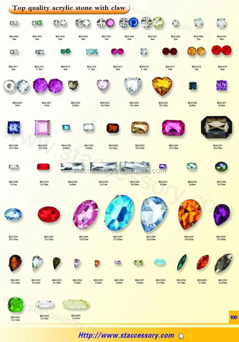 Wholesale Acrylic stone with metal claw button for jewelry and clothing