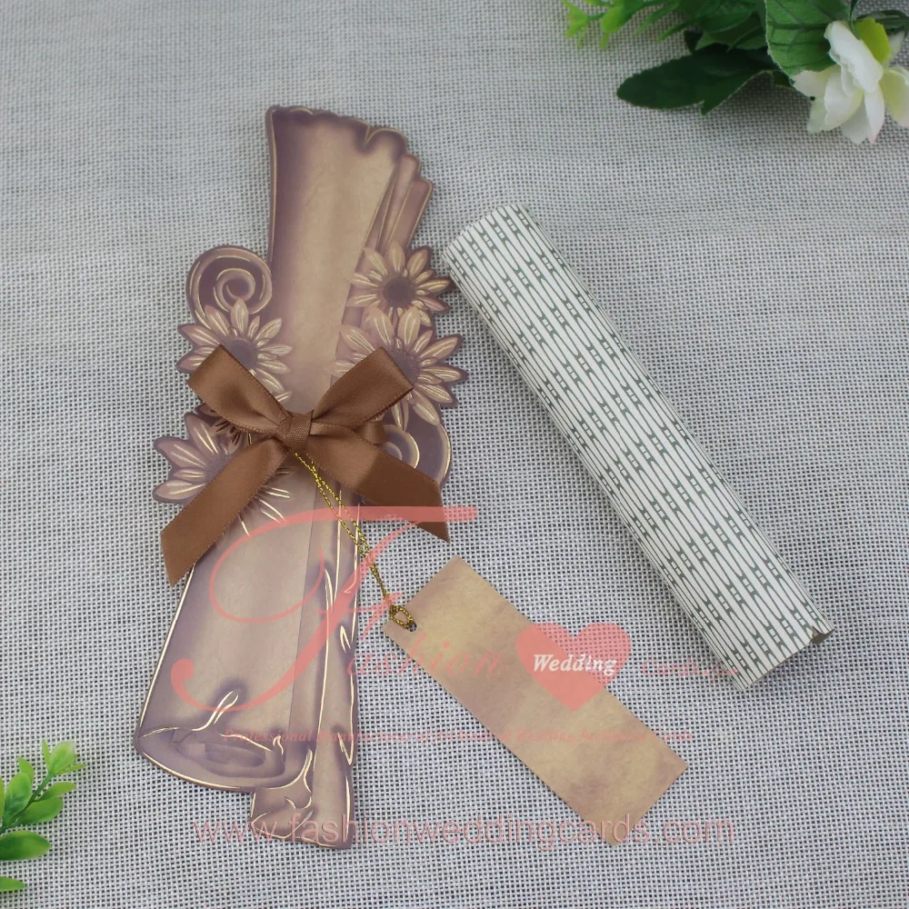 Customized Handmade Ancient Scroll Jagged Invitations In China Factory