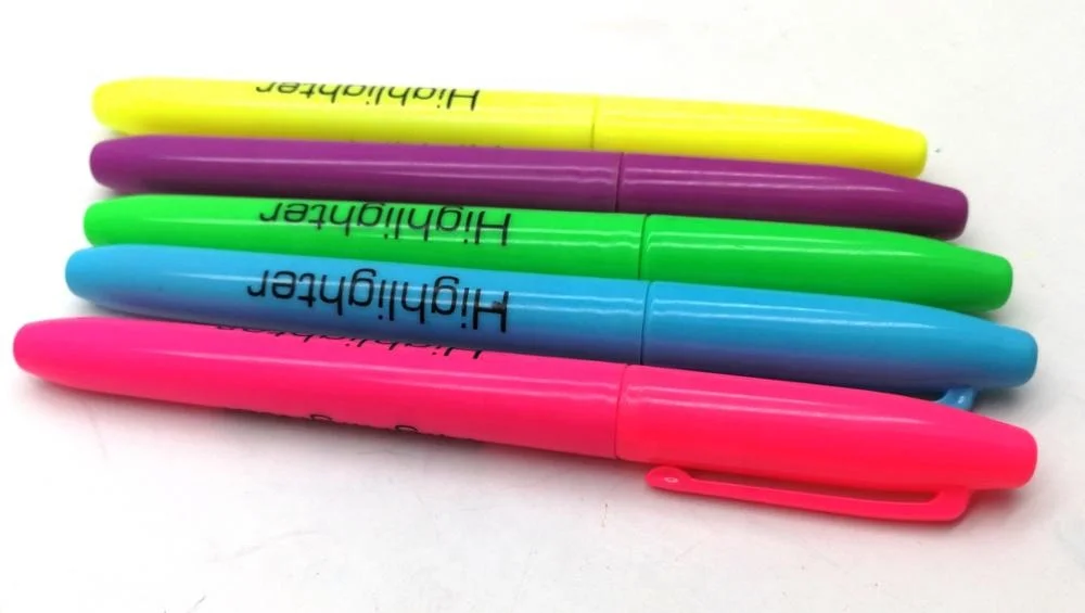Popular US sharpie style pocket highlighter for school fluorescent pen