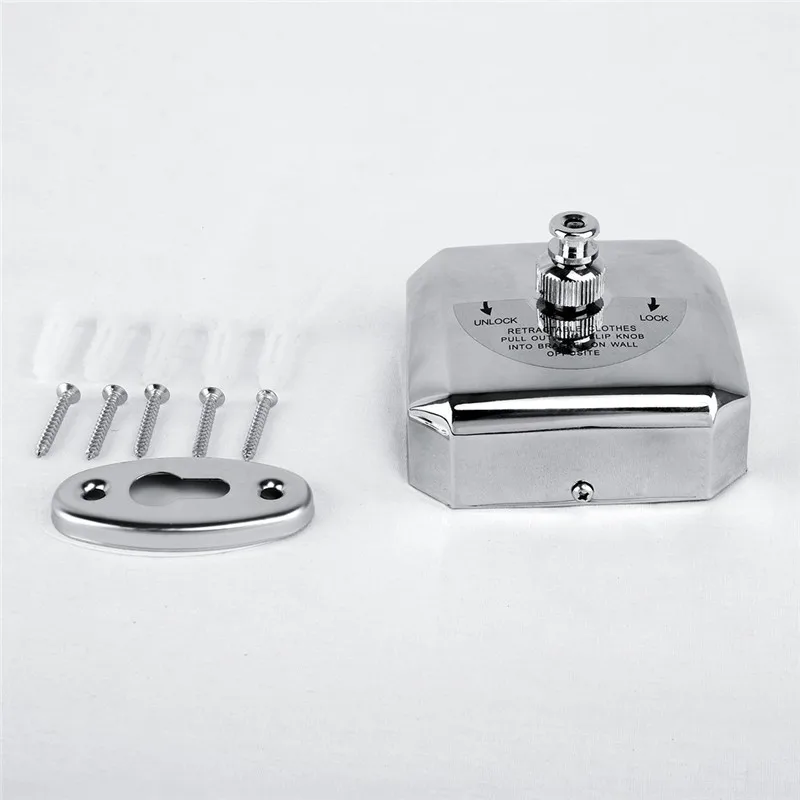 
Square Shape 304 Stainless Steel Retractable Indoor Clothesline with 2.5m Nylon String Line and Copper Pull Head 