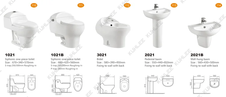 
Ceramic siphonic wc toilet bowl one piece toilets prices KL1021-3021 