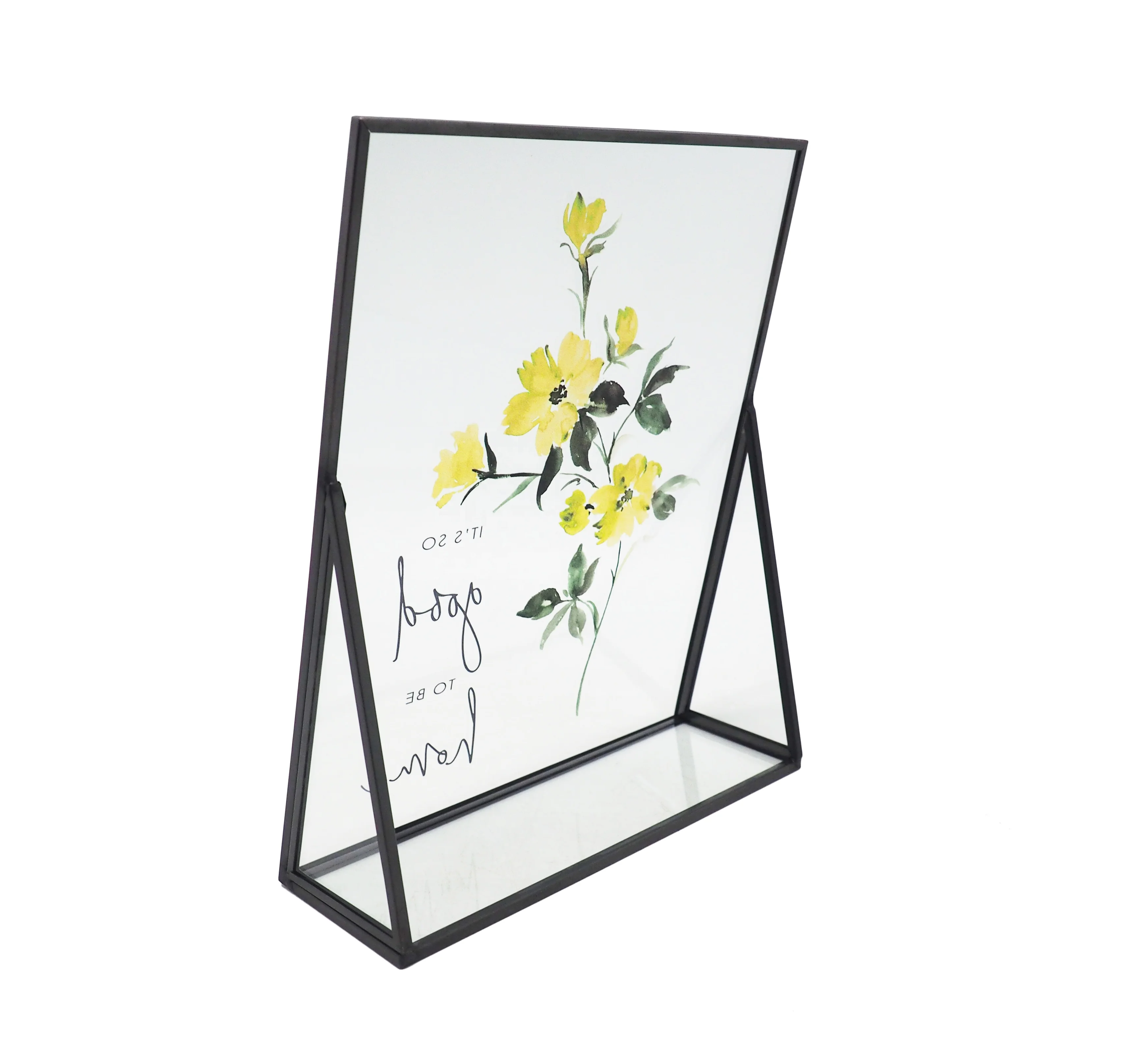 Custom sizes square black metal glass photo picture frames