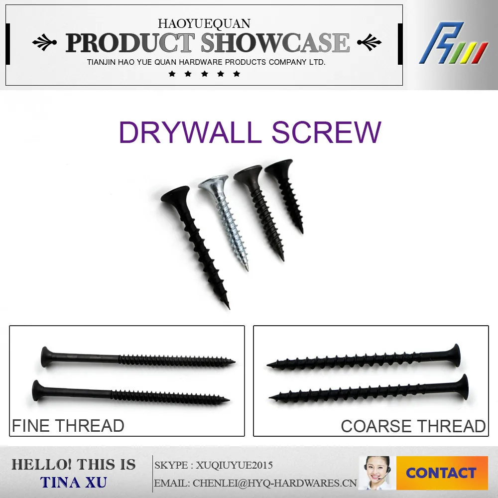 черный фосфат винт гажи черный гипсокартона винт завода производство в китае