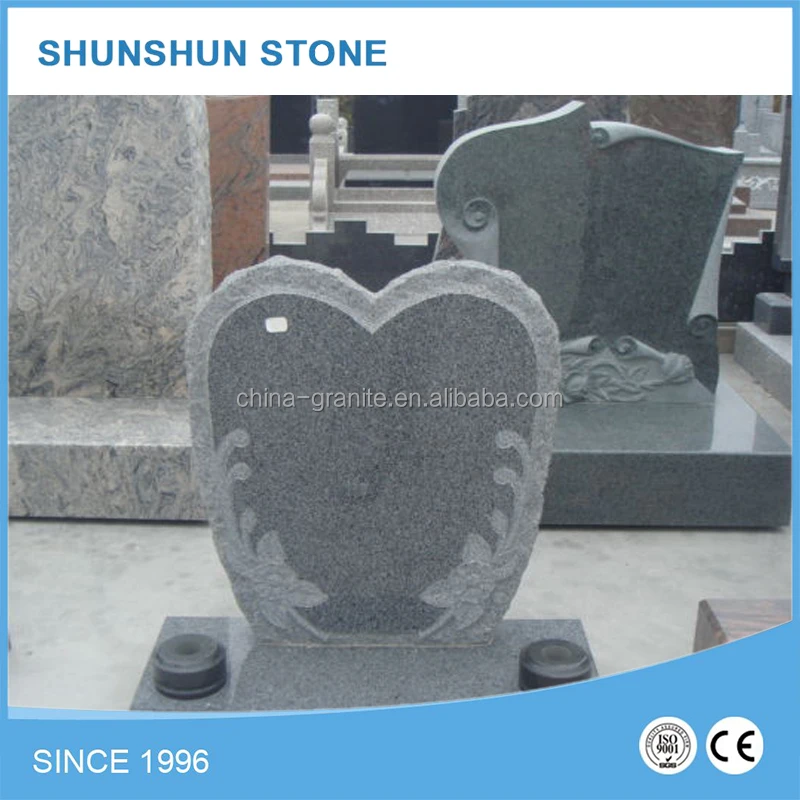 Factory Price Colorful Double Heart Shaped Headstone Tombstone
