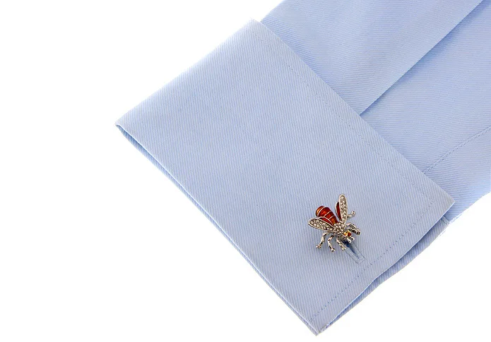 
hot sales factory direct cheap price custom logo engraved blanks gemstone bee cufflink 