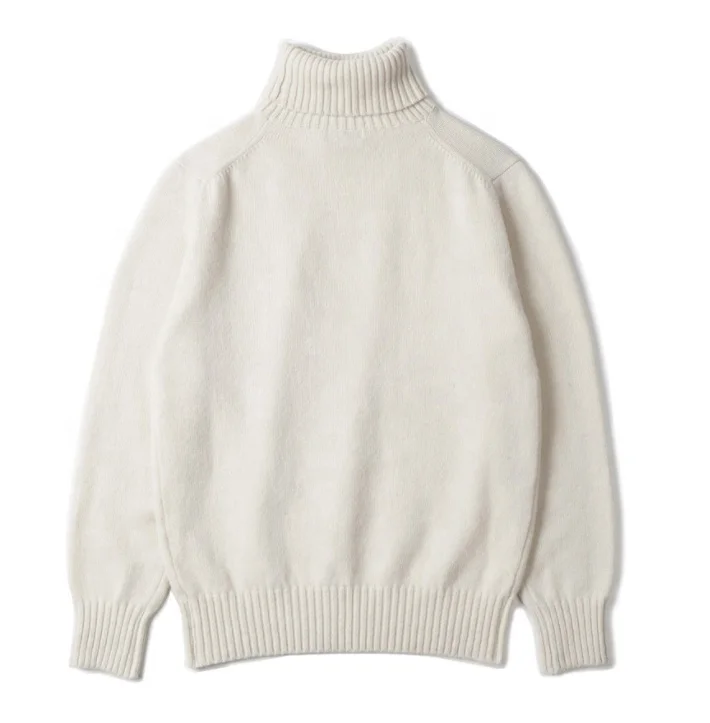 2021 Most Popular New Style High Quality Fashion Soft Turtleneck White Pullover Mens White 100% Wool Sweater