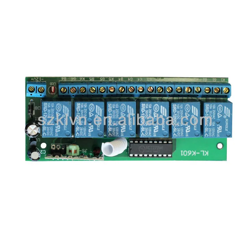 домашней автоматизации фиксированный код питание 6 канала беспроводной релейная плата( кд- k601)